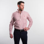 Gant férfi hosszú ujjú ing, piros csíkos, 100% pamut, regular fit - Thumbnail Image 1