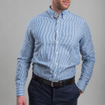 Gant férfi hosszú ujjú ing, kék csíkos, 100% pamut, regular fit - Thumbnail Image 1