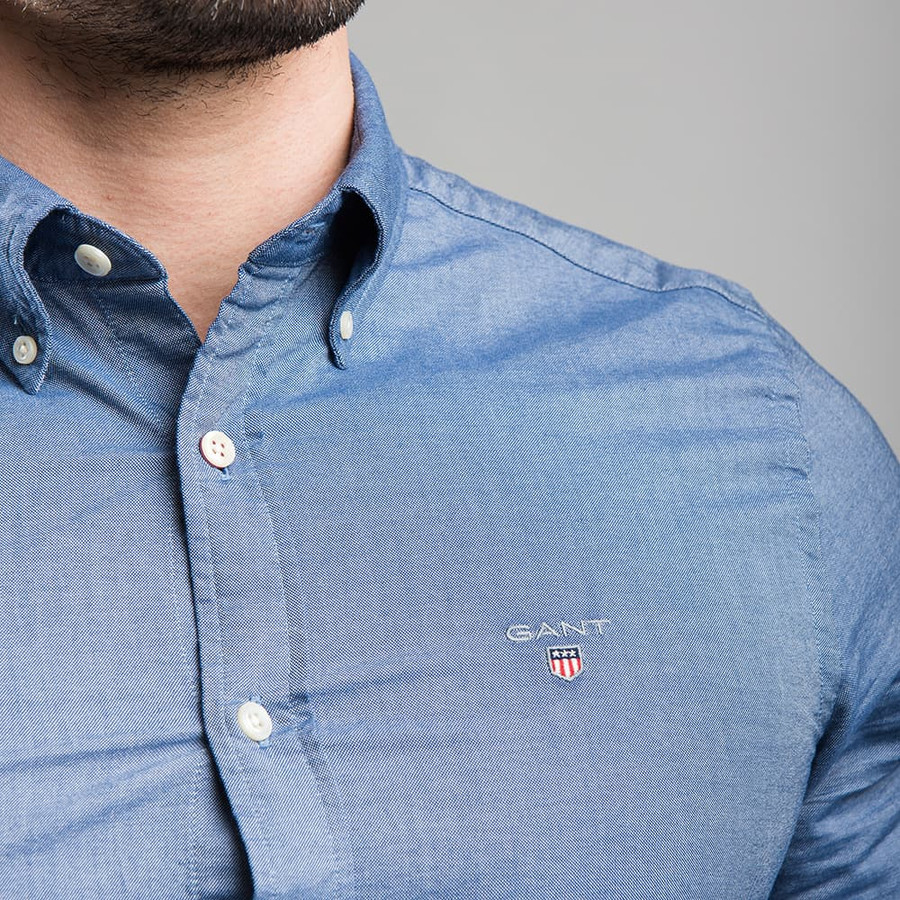 Gant férfi hosszú ujjú ing, világoskék, 100% pamut, extra slim fit - Image 2