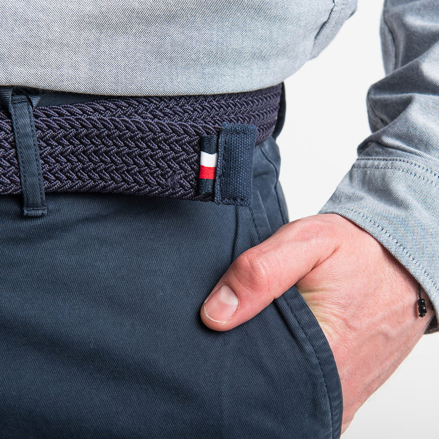 Tommy Hilfiger férfi nadrág, kék, pamut, straight fit, stretch - Image 3