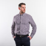 Tommy Hilfiger férfi hosszú ujjú ing, lila kockás, 100% pamut, regular fit - Thumbnail Image 1