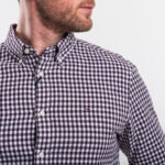 Tommy Hilfiger férfi hosszú ujjú ing, lila kockás, 100% pamut, regular fit - Thumbnail Image 2