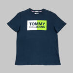 Tommy Hilfiger férfi póló, sötétkék, feliratos, 100% pamut - Thumbnail Image 1