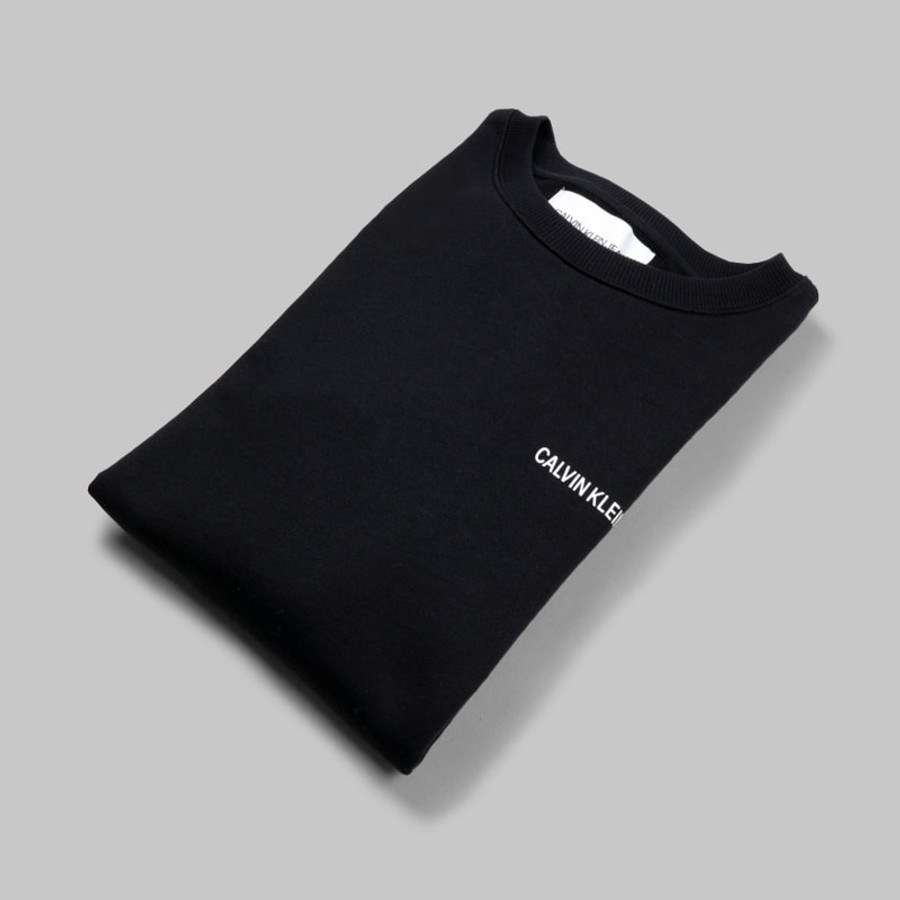 Calvin Klein férfi pulóver, fekete, feliratos, 100% pamut - Image 4