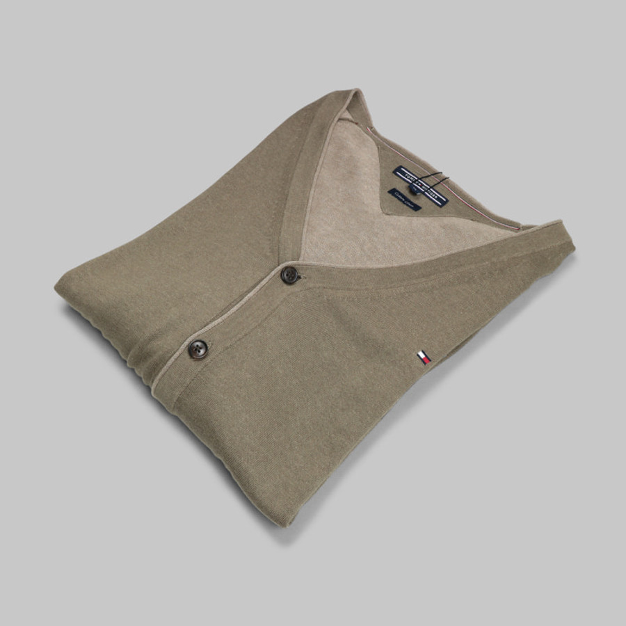 Tommy Hilfiger férfi kötött kardigán, drapp - Image 3