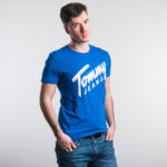 Tommy Hilfiger férfi póló, kék, feliratos, 100% pamut - Thumbnail Image 1