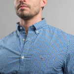 Gant férfi hosszú ujjú ing, kék kockás, 100% pamut, regular fit - Thumbnail Image 2