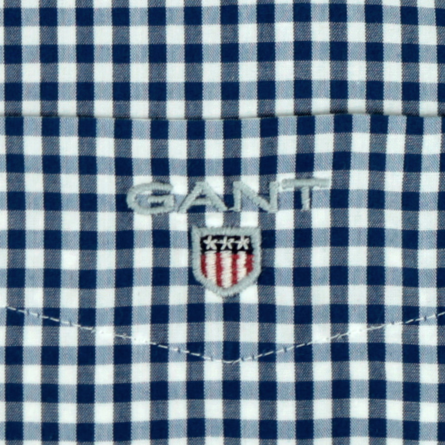 Gant férfi hosszú ujjú ing, kék kockás, 100% pamut, regular fit - Image 3