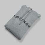 Calvin Klein férfi kapucnis pulóver, szürke, feliratos, 100% pamut - Thumbnail Image 3