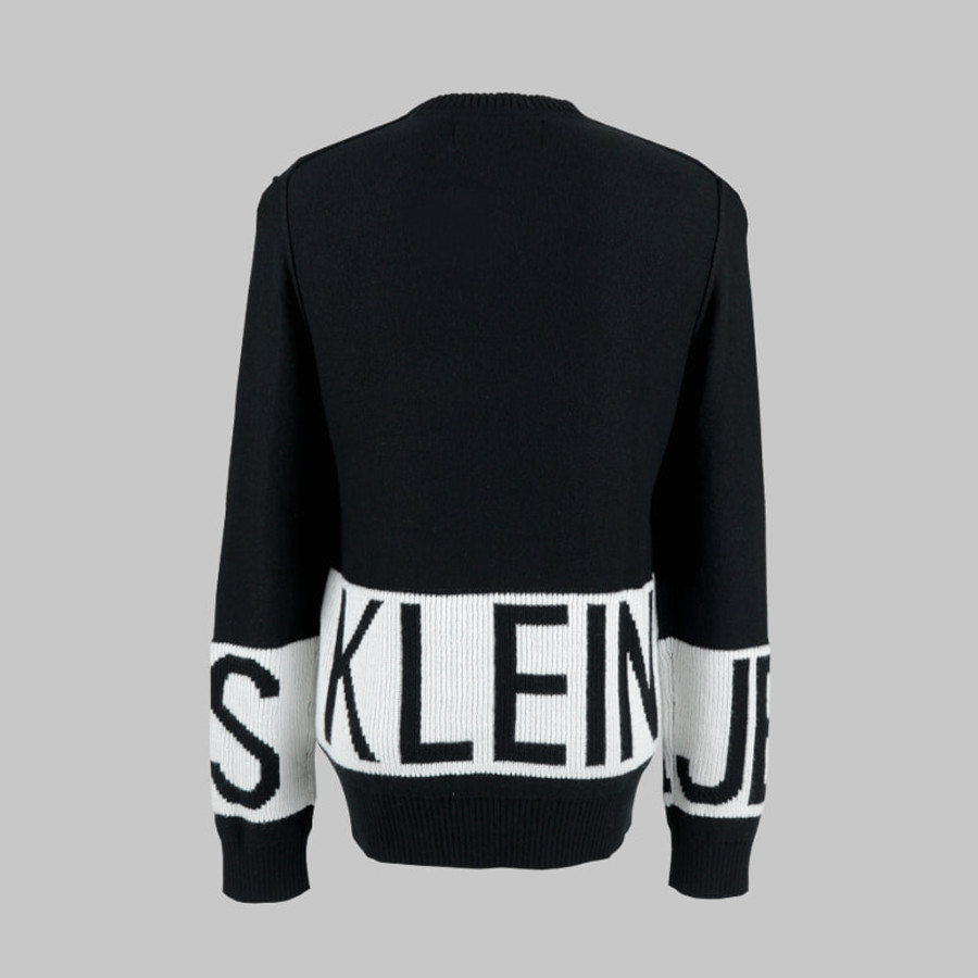 Calvin Klein férfi kötött pulóver, fekete, feliratos - Image 2