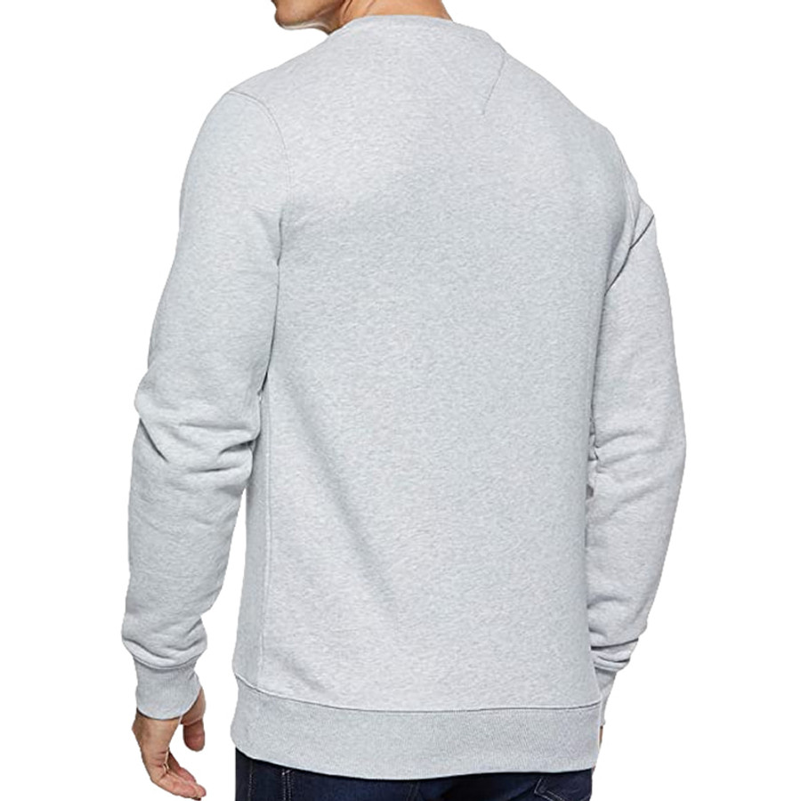 Tommy Hilfiger férfi pulóver, világosszürke, feliratos, pamut - Image 2