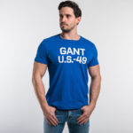Gant férfi póló, kék, feliratos, 100% pamut - Thumbnail Image 1