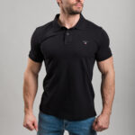 Gant férfi galléros póló, fekete, 100% pamut - Thumbnail Image 1