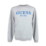 Guess férfi pulóver, világosszürke, feliratos, pamut - Thumbnail Image 1