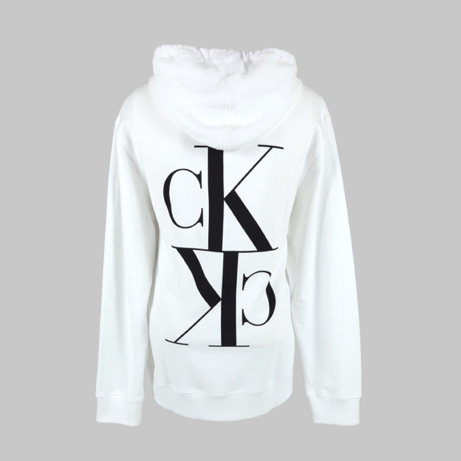Calvin Klein férfi kapucnis pulóver, fehér, pamut - Image 2