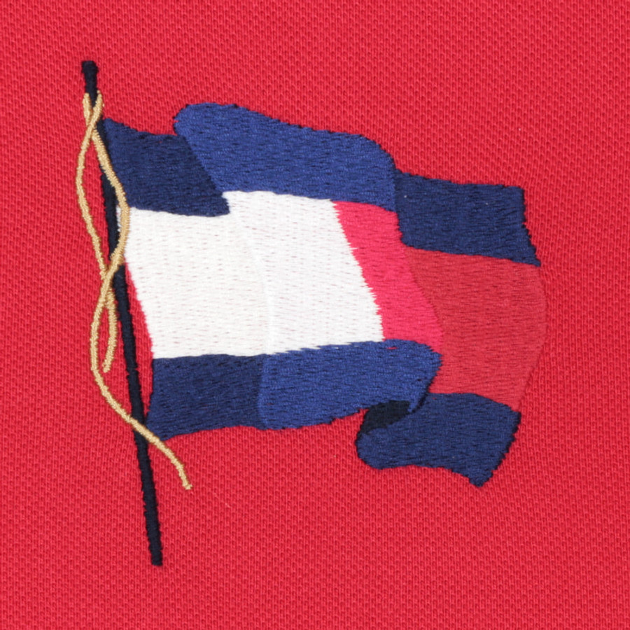 Tommy Hilfiger férfi galléros póló, piros, 100% pamut, regular fit - Image 3