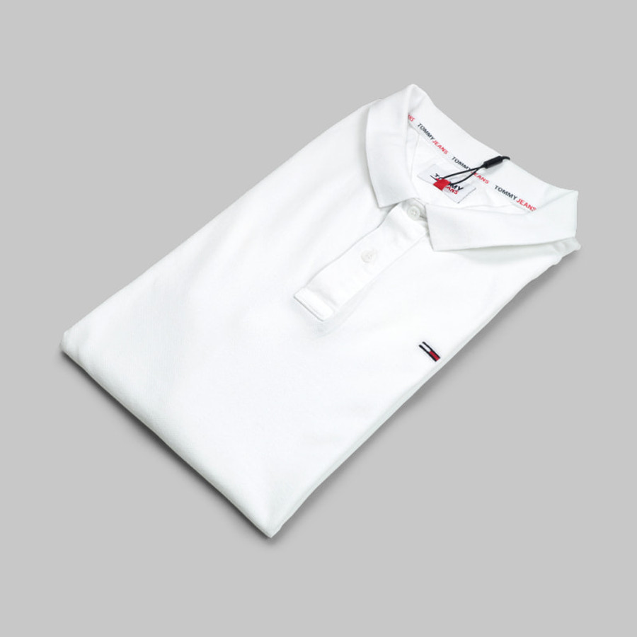 Tommy Hilfiger férfi galléros póló, fehér, pamut - Image 4