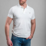 Gant férfi galléros póló, fehér, 100% pamut, slim fit - Thumbnail Image 1