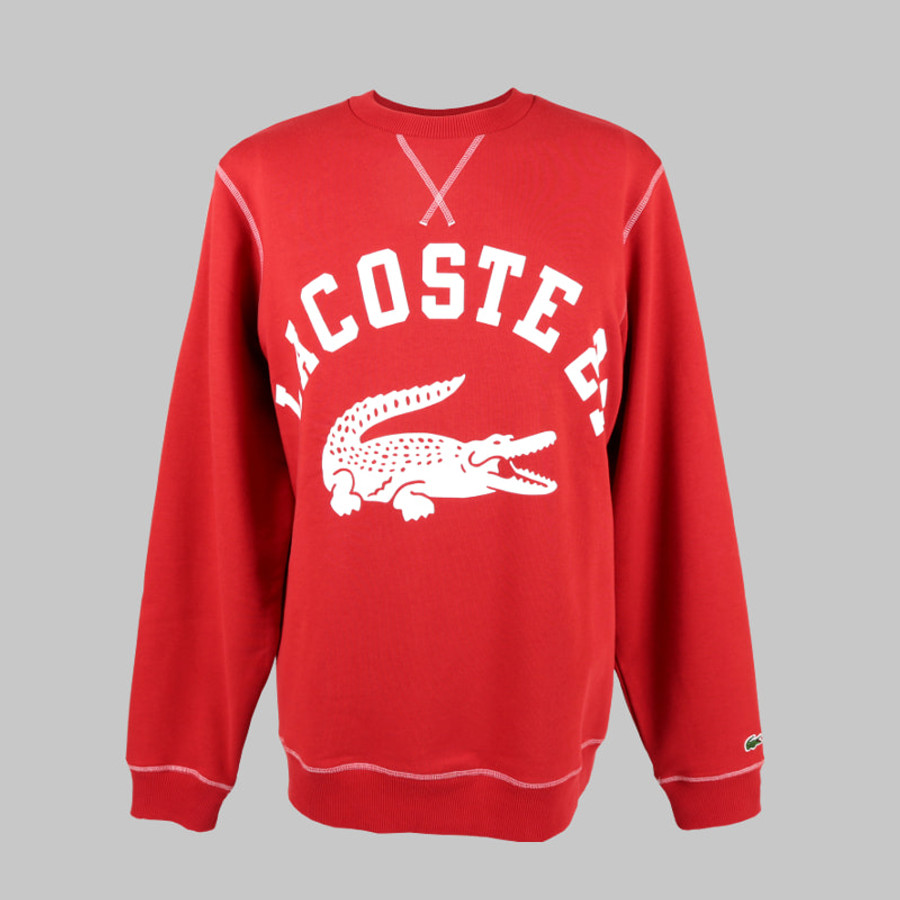 Lacoste férfi pulóver, piros, feliratos - Image 1