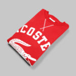Lacoste férfi pulóver, piros, feliratos - Thumbnail Image 3