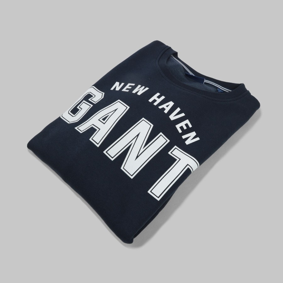 Gant férfi pulóver, sötétkék, feliratos - Image 3