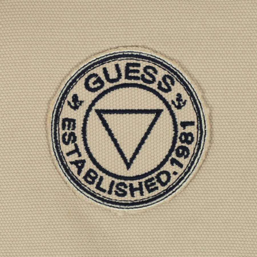 Guess férfi dzseki, drapp, pamut, bőr szegéllyel - Image 4