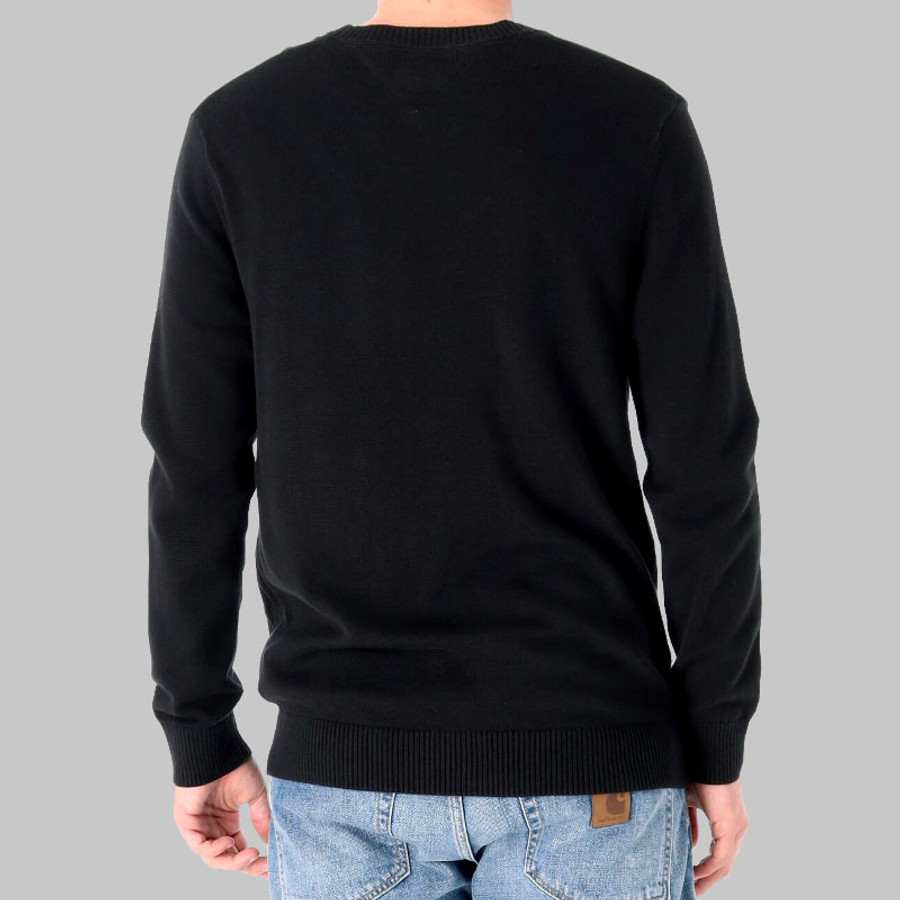 Tommy Hilfiger férfi kötött pulóver, fekete, feliratos, 100% organikus pamut - Image 2