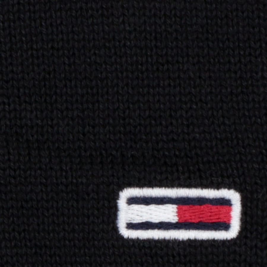 Tommy Hilfiger férfi kötött pulóver, fekete, feliratos, 100% organikus pamut - Image 3