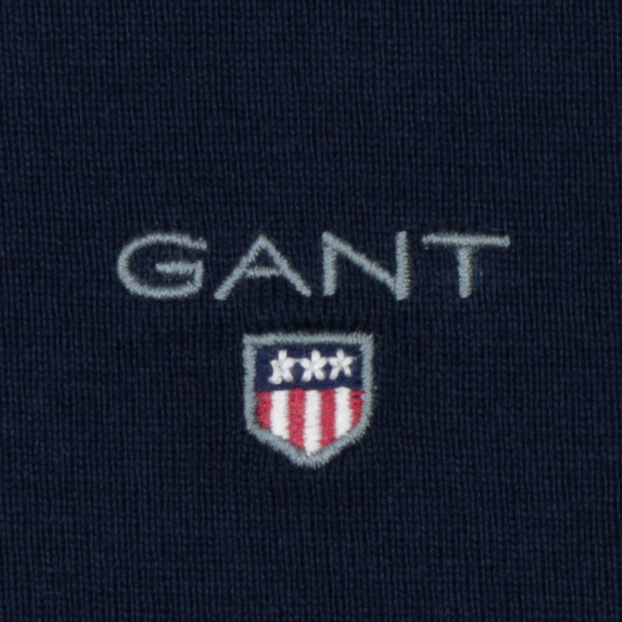 Gant férfi galléros pulóver, sötétkék, 100% pamut - Image 2