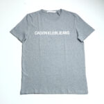 Calvin Klein férfi póló, világosszürke, feliratos, 100% organikus pamut - Thumbnail Image 2