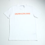 Calvin Klein férfi póló, fehér, feliratos, 100% organikus pamut - Thumbnail Image 2