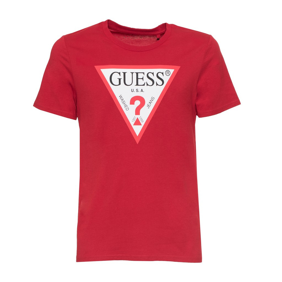 Guess férfi póló, piros, feliratos, 100% pamut, slim fit - Image 2