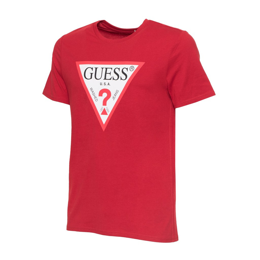 Guess férfi póló, piros, feliratos, 100% pamut, slim fit - Image 3