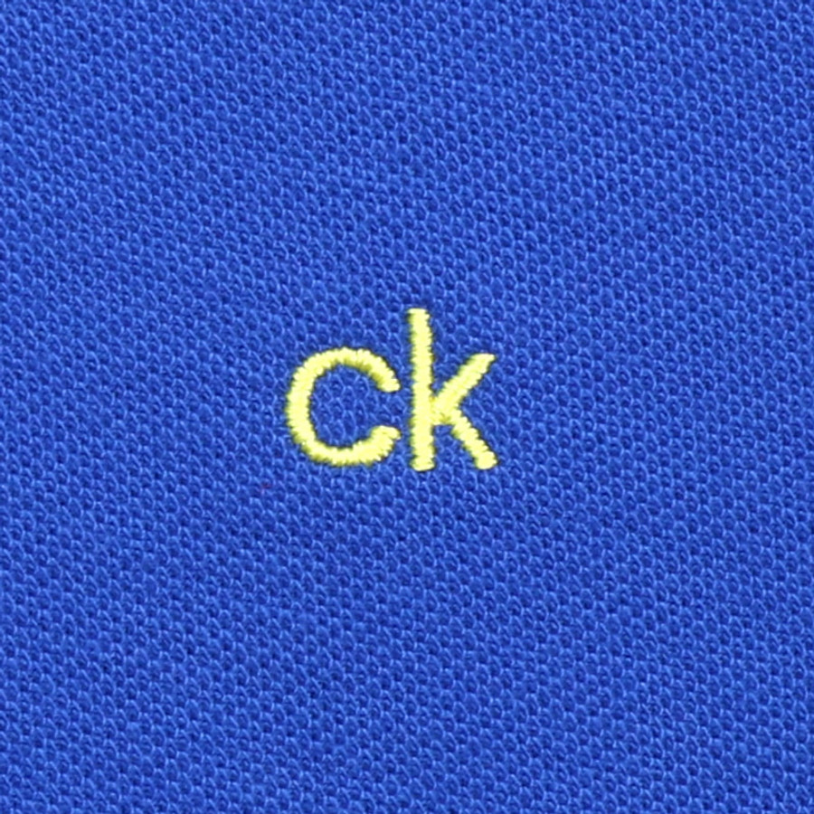 Calvin Klein férfi galléros póló, kék, 100% pamut - Image 2