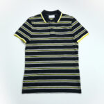 Calvin Klein férfi galléros póló, fekete-sárga csíkos, pamut, slim fit - Thumbnail Image 4