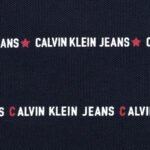 Calvin Klein férfi galléros póló, sötétkék, csíkos-feliratos, pamut - Thumbnail Image 2