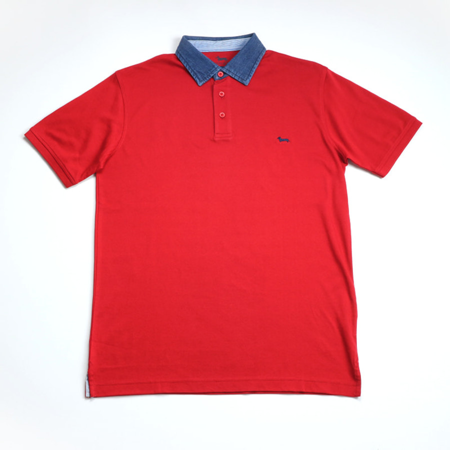 Harmont & Blaine férfi galléros póló, piros, 100% pamut, regular fit - Image 3
