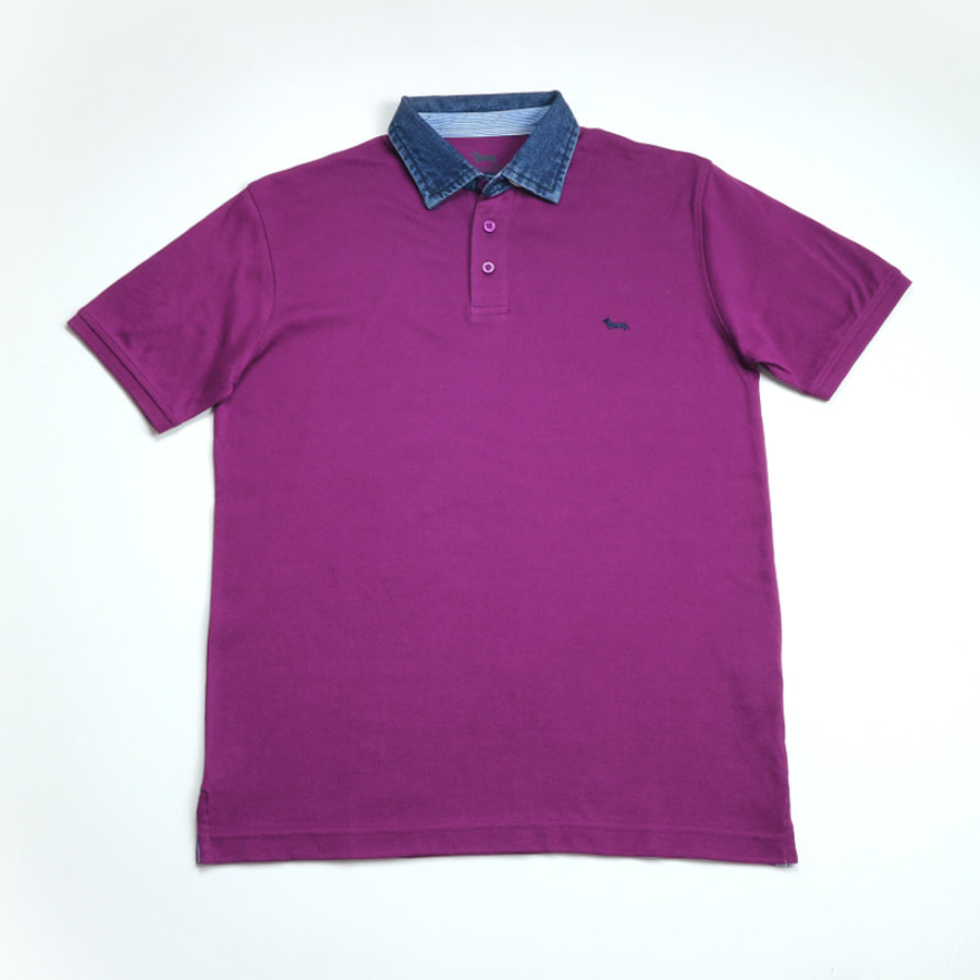 Harmont & Blaine férfi galléros póló, lila, 100% pamut, regular fit - Image 3