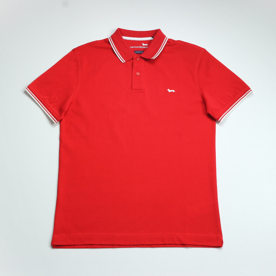 Harmont & Blaine férfi galléros póló, piros, 100% pamut, regular fit - Image 3