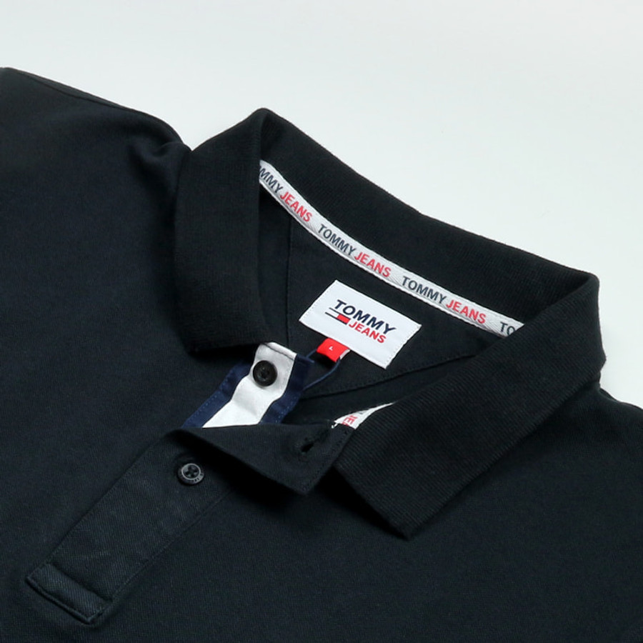 Tommy Hilfiger férfi galléros póló, fekete, pamut - Image 2