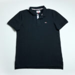 Tommy Hilfiger férfi galléros póló, fekete, pamut - Thumbnail Image 4