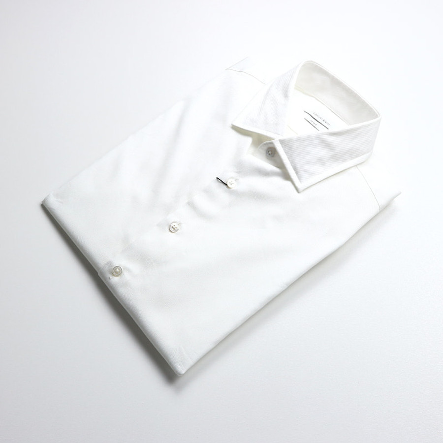 Calvin Klein férfi hosszú ujjú ing, fehér, 100% pamut, fitted - Image 2