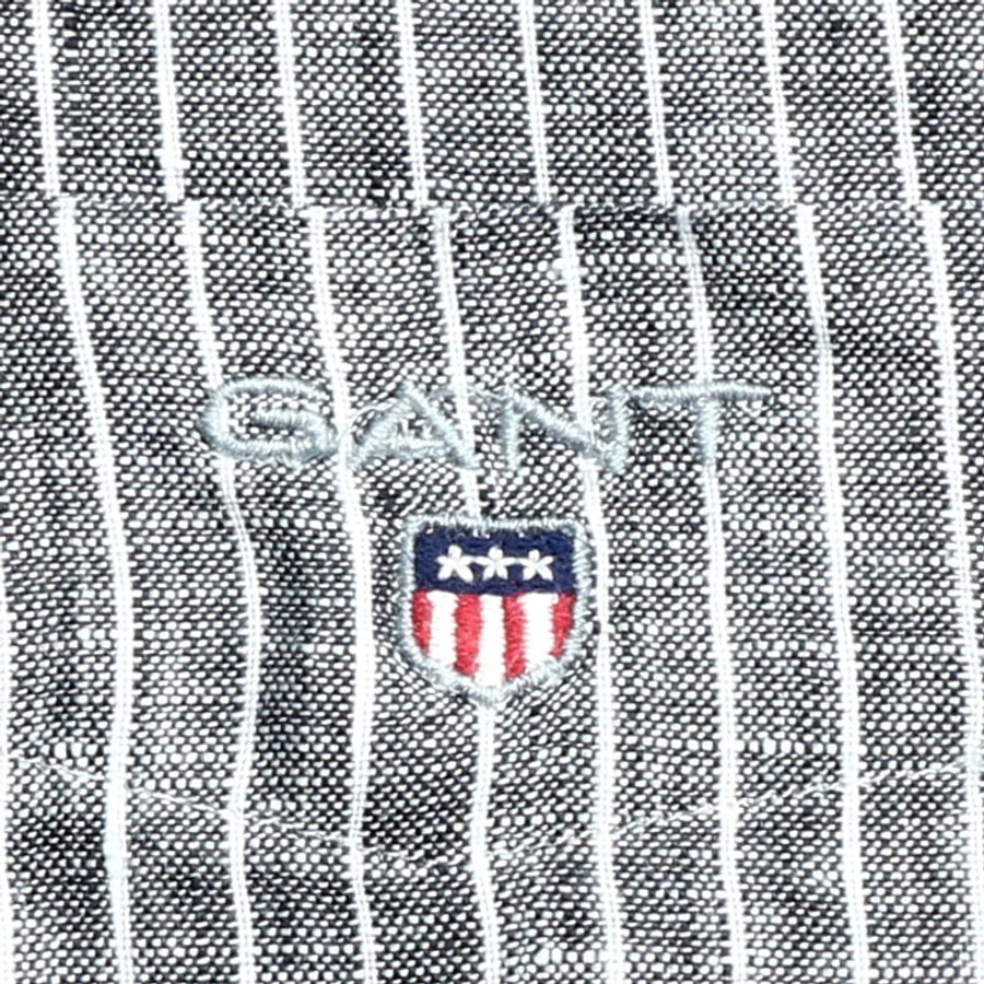 Gant férfi hosszú ujjú ing, szürke csíkos, 100% len, fitted - Image 2