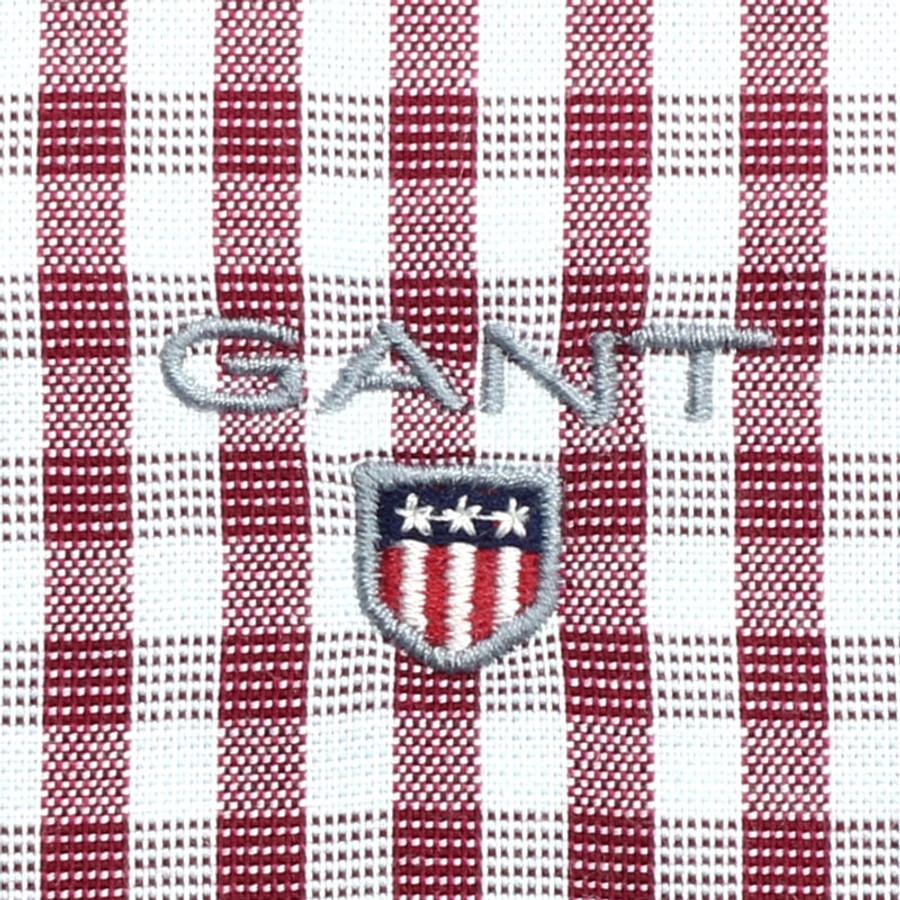 Gant férfi hosszú ujjú ing, bordó kockás, slim fit - Image 2