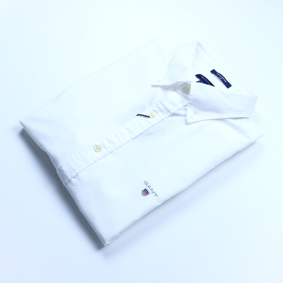 Gant férfi hosszú ujjú ing, fehér, 100% pamut, slim fit - Image 3