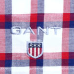 Gant férfi hosszú ujjú ing, kék-piros-fehér kockás, 100% pamut, fitted - Thumbnail Image 2