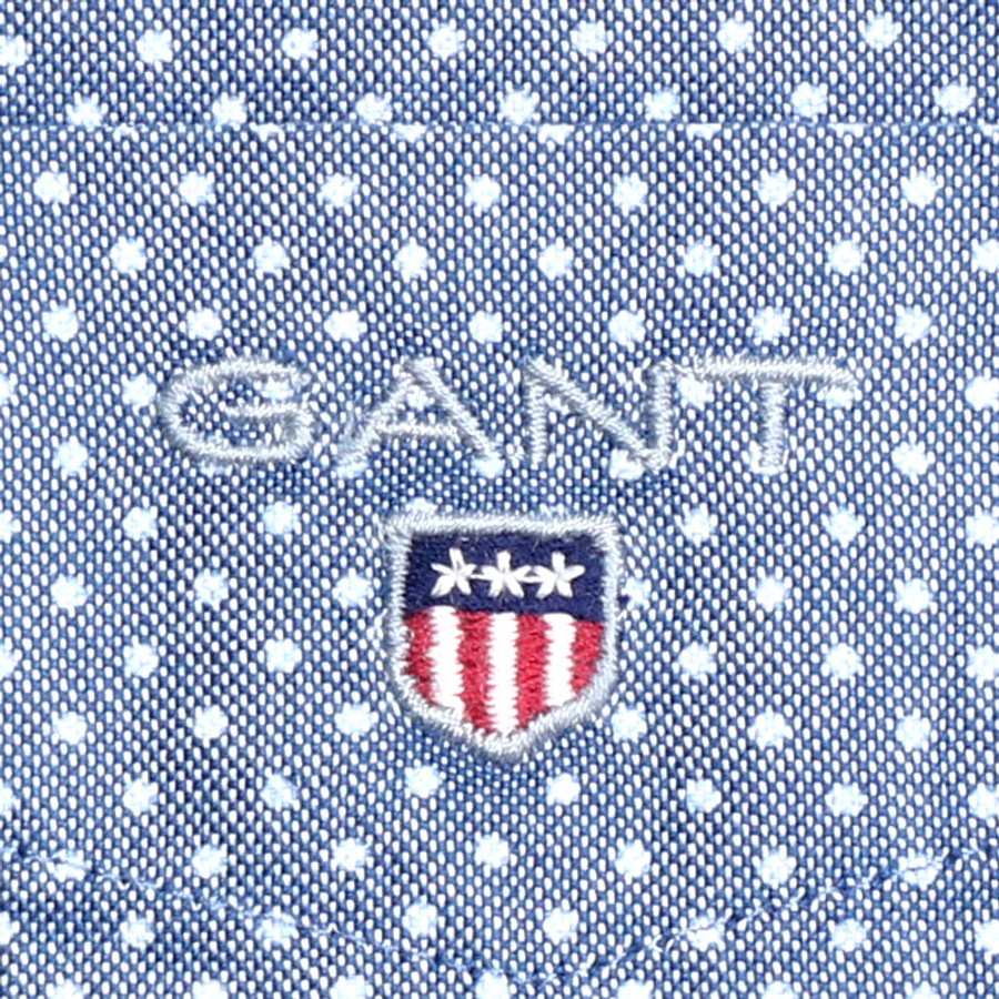 Gant férfi hosszú ujjú ing, világoskék, pöttyös, 100% pamut, regular fit - Image 2