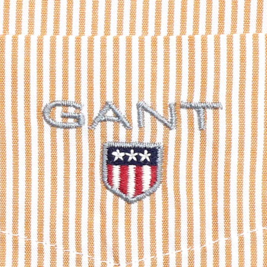 Gant férfi hosszú ujjú ing, narancs csíkos, 100% pamut, regular fit - Image 2