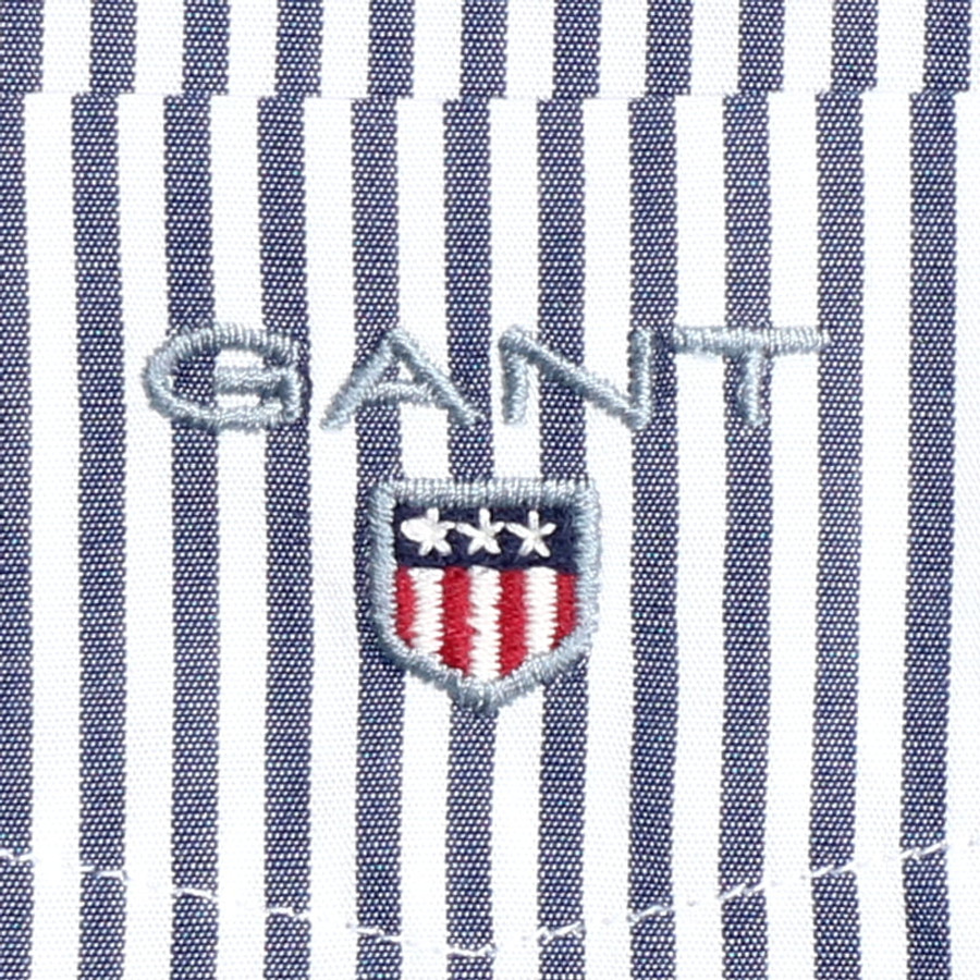 Gant férfi hosszú ujjú ing, sötétkék csíkos, 100% pamut, regular fit - Image 2