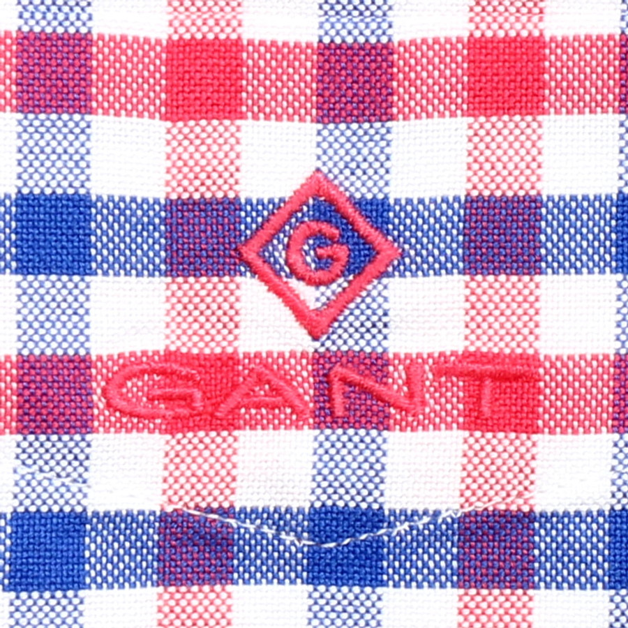 Gant férfi hosszú ujjú ing, kék-piros kockás, 100% pamut, regular fit - Image 2